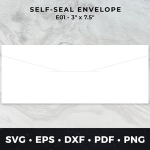 E01: 3" x 7.5" - Reusable Self Sealing Envelope svg, Envelope svg, Envelope Download, Self Seal Envelope svg, DIY Envelopes, Envelope vector