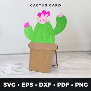 Cactus Card svg, Cactus Greeting Card Cut File, Cactus Thank You Card svg, DIY Get Well Card svg, Cute Cactus Birthday Card svg eps pdf dxf