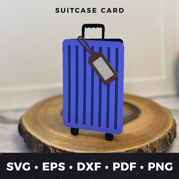 Travel Card Svg, Suitcase Card svg, Bag svg, Bon Voyage Card svg, Happy Travels Card svg, Suitcase Travel Card svg, Suitcase Card Cut File