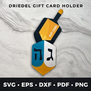 Porte-cartes cadeau Dreidel, Dreidel svg, svg de Hannukah Gift Card Holder, Hanoucca svg, Clipart Dreidel, fichier de coupe Dreidel, fichier de coupe de Hanoucca