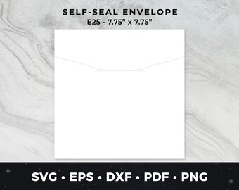 E25: 7.75" x 7.75" - Reusable Self Sealing Envelope svg, Envelope svg, Envelope Download, Self Seal Envelope, DIY Envelopes, Envelope vector