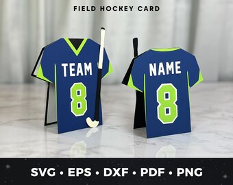 Field Hockey Greeting Card SVG, Field Hockey Card Cut File, Sports Greeting Card, Cricut Field Hockey Project, DIY Hockey Card