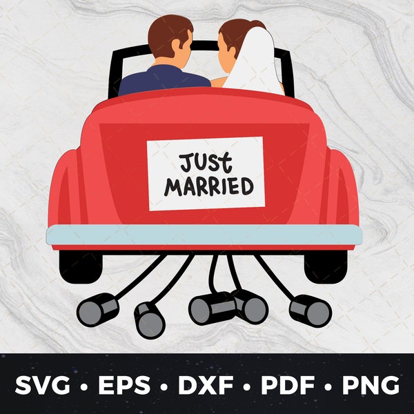 Just Married SVG, Just Married Vector, Just Married png, Just Married Car svg, Just Married Cut File, Married png, Married Couple svg