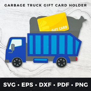 Trash Sammler Geschenk, Müllauto Geschenk svg, Recycling Geschenkkarte svg , Recycling LKW Geschenkkartenhalter, Hygienearbeiterkarte svg , LKW svg