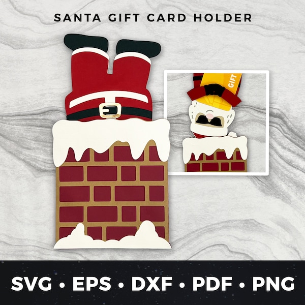 Santa Gift Card Holder svg, DIY Christmas Gift Card Holder Cut File svg, Christmas Money Holder svg, Christmas Card Cut File, Santa svg