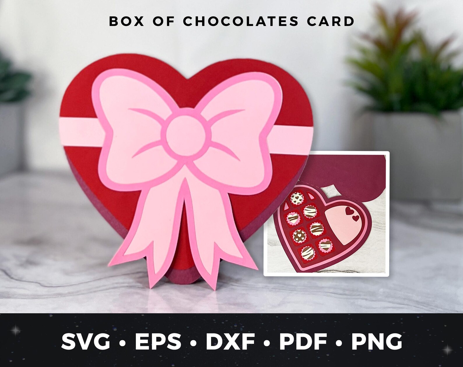 Valentine Heart Candy Box Card