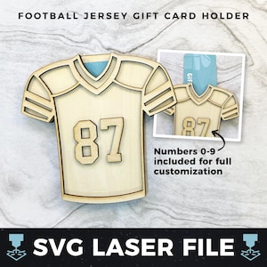 Porta carte regalo per maglie da calcio in formato svg, Porta carte regalo per maglie da calcio in legno fai da te / Porta carte regalo in legno laser SVG, File di taglio laser pronto svg, PDF