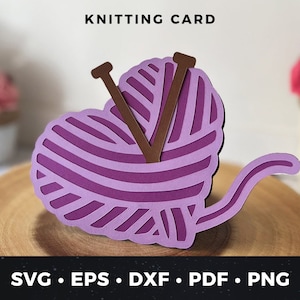 Tarjeta de tejido svg, tarjeta de tejido DIY, archivo de corte de tejido, svg de tejido, tarjeta de crochet, svg de crochet, tarjeta del Día de la Madre DIY, archivo de corte Cricut