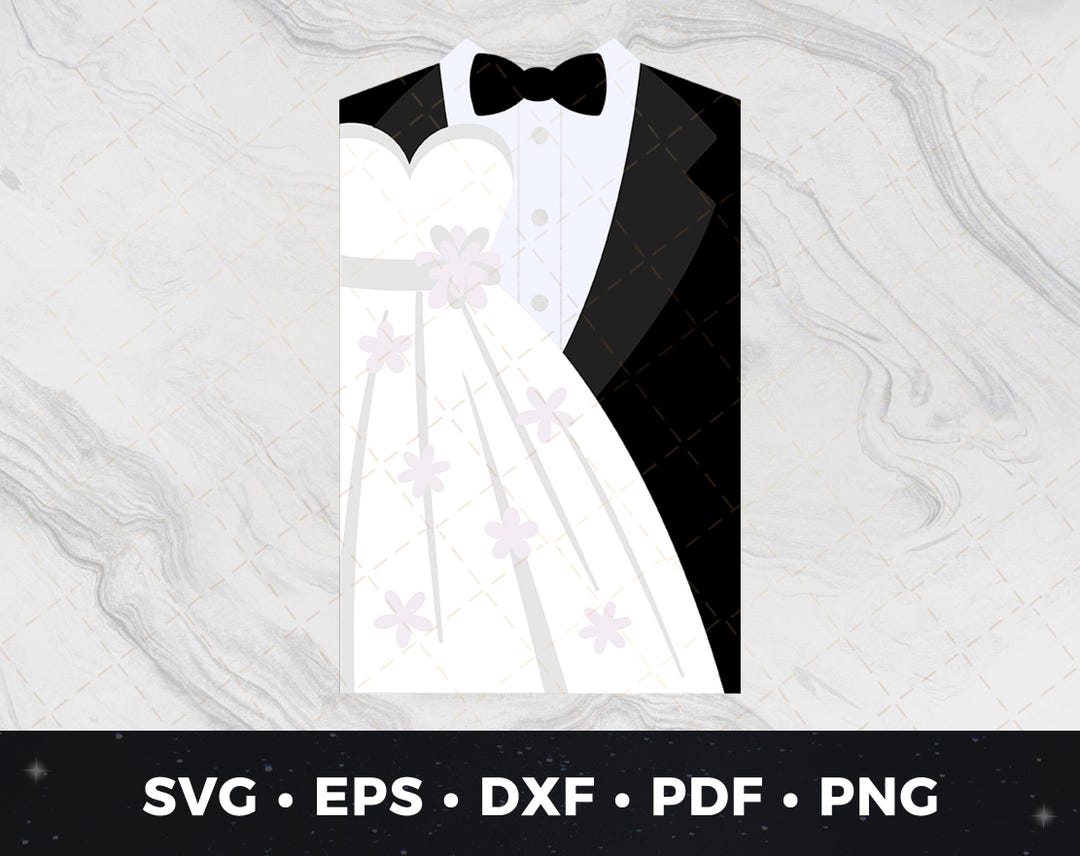 Bride and Groom Svg Png Pdf Dxf Eps, Wedding Clipart, Bride and Groom ...