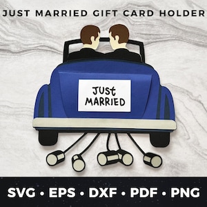 Gerade verheiratet Geschenk Kartenhalter, Gerade verheiratet svg, Frisch vermählte Geschenk, Neu vermählt svg, Hochzeitsgeschenk Kartenhalter, Hochzeit svg, Gay Ehe Karte