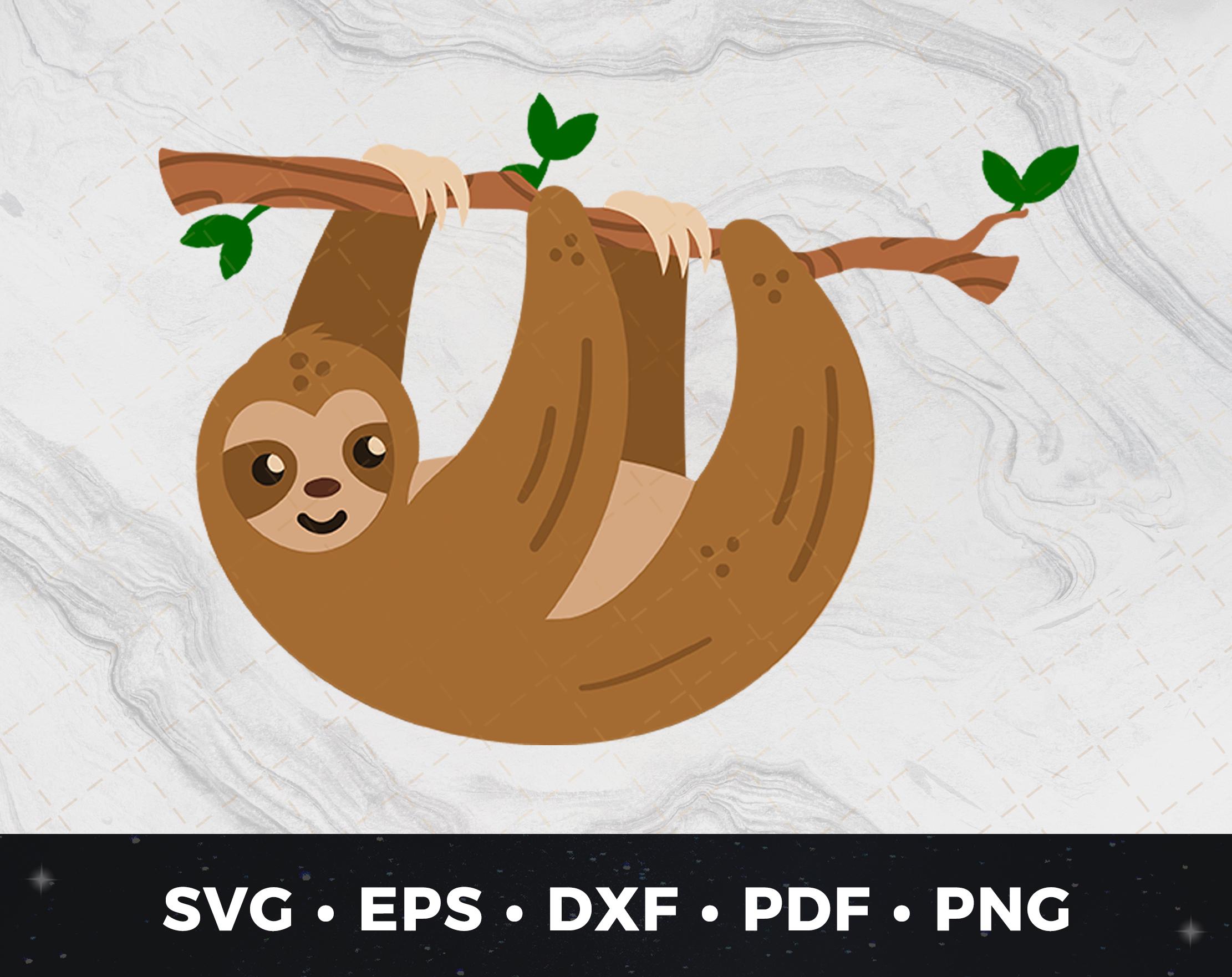 ナマケモノ svg png pdf dxf eps、かわいいナマケモノのクリップアート