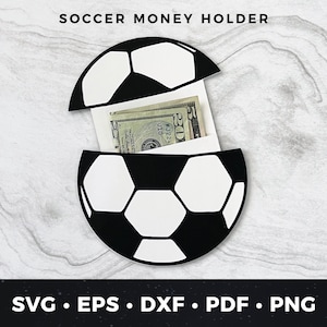 Svg de porte-monnaie football, cadeau d'entraîneur de football bricolage, carte de fan de football, cadeau pour amateur de sport, fichier de coupe de football bricolage, fichier Cricut svg football