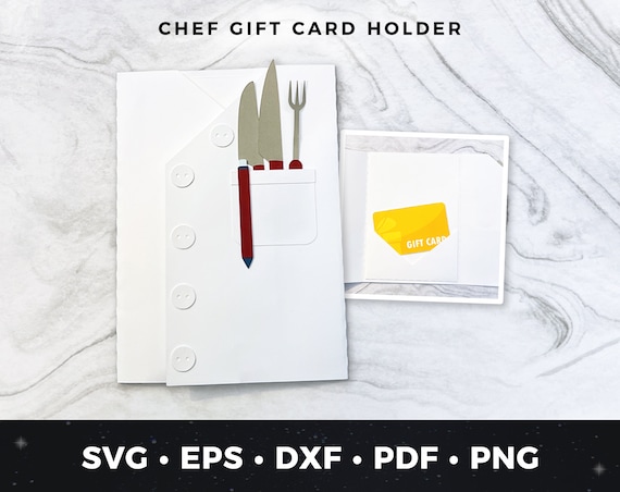 Chef Gift Card Holder SVG, Culinary School Card svg, Culinary Gift, Chef Card png, Chef Appreciation Gift, Chef Money Holder svg, Chef Card