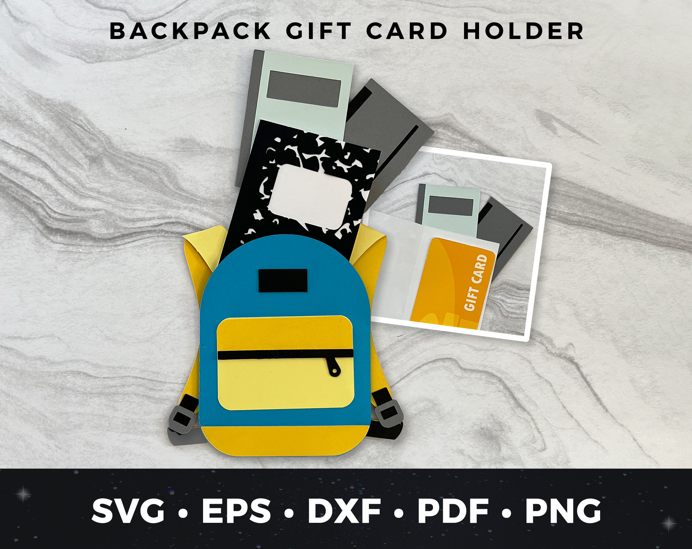 Backpack Gift Card Holder, Back to School Card, Backpack Svg, School ...