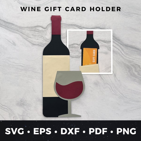 Wine Gift Card Holder, Wine Gift svg, Wine Gift card Holder svg, Wine svg, Wine Lover svg, Wine Cut File, Wine Vector, Wine Bottle Cut File
