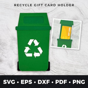Recycling Geschenkkartenhalter, Trash Collector Card, Hygienearbeiter Geschenkkarte svg, Trash Man Geschenkkartenhalter, Recycling Geldhalter svg