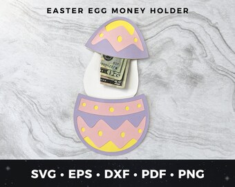 Portamonedas de huevo de Pascua svg, Huevo de conejito de Pascua svg, Tarjeta de Pascua DIY, Portamonedas de huevo de Pascua, Archivo de corte lindo, Archivo de corte de huevo de Pascua