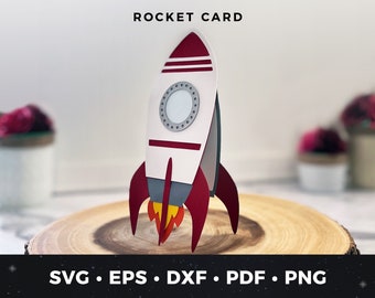 Rocket Ship Birthday Card svg, Space Ship Card svg, Rocket Cut File, Astronaut Birthday Card, Rocket Birthday Card svg, Rocket ship cut file