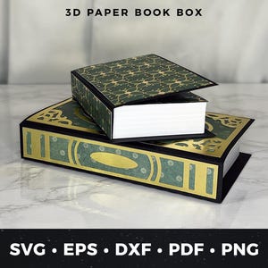 3D Papierbuchbox SVG, DIY Geheime Buchbox, geheime Aufbewahrungsbox, Papierbuch Geschenkbox, Bücherwurm Geschenkbox, Buchliebhaber Geschenk SVG, versteckte Buchbox