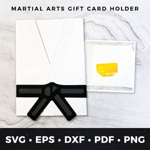 Porta-cartão-presente de karatê svg, Porta-cartão-presente de artes marciais, Taekwondo, Muay Thai, Cartão de aniversário de Kung Fu svg, Porta-dinheiro de MMA svg Arquivo de corte