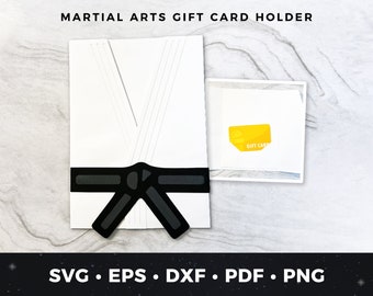 Karate Gift Card Holder svg, Martial Arts Gift Card Holder, Taekwondo, Muay Thai, Kung Fu Birthday Card svg, MMA Money Holder svg Cut File