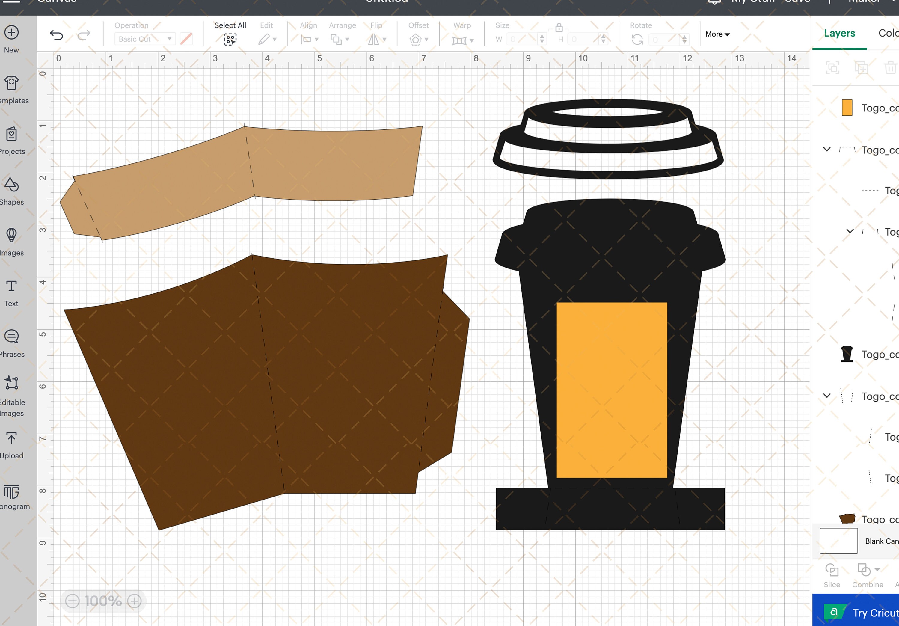 Coffee Gift Card Holder, To Go Coffee Cup Gift Card Holder, Coffee Cup svg, Coffee Cup Cut File, Coffee svg, Gift Card Holder Cut file 01