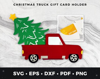 Christmas Truck Gift Card Holder svg, Christmas Tree Gift Card Holder svg, Christmas Gift Card Holder, Holiday Gift Card Holder Cut File svg