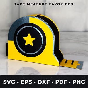 Tape Measure Gift Box SVG, 3D Tool Box Favor Template, Father's Day Box SVG, Handyman Box, DIY Paper Tool Gift Box, Measures Up