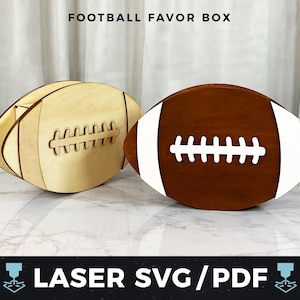 Football Gift Box Laser Cut File, Football Treat Box SVG, Sports Party Favor, Glowforge xTool File, Team Gift, Coach Appreciation Box