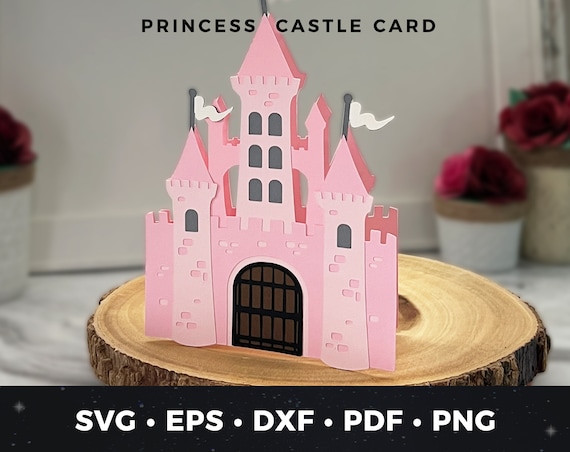 Castle Card svg, Castle Card Cut File svg, DIY Castle Card, Princess Birthday Card svg, Castle svg, Castle Cake topper, Knight Birthday Card