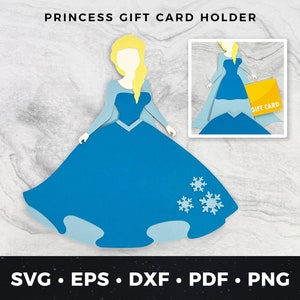 Princess Gift Card Holder svg, Princess Cut File, Princess Birthday Card svg, Princess Money Holder svg, DIY Princess Gift Card Holder 08