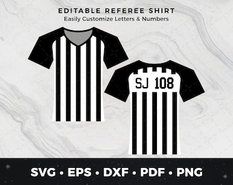 Referee Jersey svg png pdf dxf eps, Referee Print File, Referee Cut File, Referee Clipart, DIY Referee Shirt Clipart, Striped Jersey Design