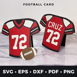 Cartão de camisa de futebol SVG, Cartão de aniversário com tema esportivo, Cartão de treinador de futebol pdf, Cartão-presente de futebol svg, Cartão de futebol pdf, Corte de cartão de camisa