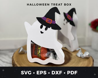 Halloween Candy Holder svg, Halloween Treat Box svg, Halloween Box svg, DIY Halloween Treat Box, Ghost Favor Box, Ghost Candy Box Cut File