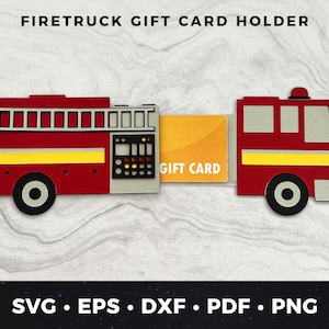 Titular de la tarjeta de regalo del camión de bomberos svg, camión de bomberos svg, tarjeta de cumpleaños del camión de bomberos DIY, tarjeta de cumpleaños del bombero, cumpleaños del camión de bomberos, archivo cortado del camión de bomberos