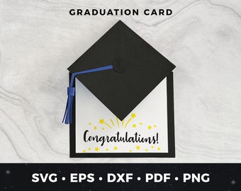 Afstuderen kaartsjabloon, afstudeerkaart, afstudeerkaart downloaden, DIY afstudeerkaart, afstuderen gesneden bestand, afstuderen pet svg, gefeliciteerd Grad