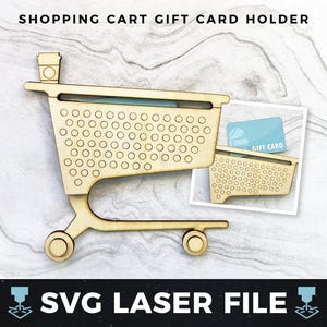 Portatarjetas de regalo Target svg, Portatarjetas de regalo para carrito de compras, Portatarjetas de regalo Sips and Trips / Laser Wood SVG, Archivo de corte láser listo para usar svg, PDF