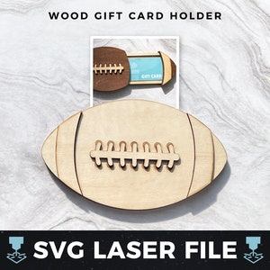 Football Gift Card Holder svg, Football Coach Gift, Football Tickets Money | Laser Wood Gift Card Holder SVG, Laser Ready Cut File svg, PDF