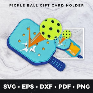 Pickleball Geschenkkartenhalter SVG, Sport Geschenkkarte SVG, DIY Pickleball Geschenk, Pickleball Party Geschenkkarte, Pickleball Thema pdf, Padel Geschenk svg