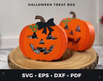Halloween Candy Holder svg, Halloween Box svg, Halloween Box svg, DIY Halloween Treat Box, Pumpkin Favor Box, Jack O Lantern Box Cut File 02