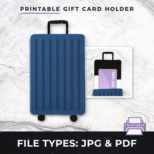 Porte-cartes cadeau valise imprimable pdf, Porte-cartes cadeau voyage DIY jpg | Porte-cartes cadeau à imprimer soi-même, carte-cadeau imprimable pdf
