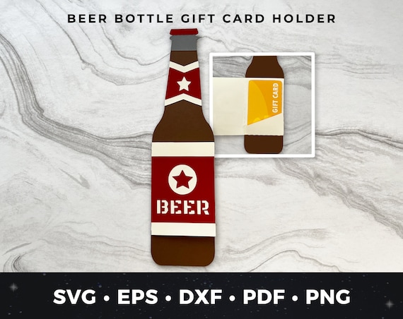 Beer Bottle Gift Card Holder svg, Beer Gift Card svg, Beer Lover svg, Beer Bottle Clipart, Beer Birthday Card svg, Beer Bottle Cut File svg