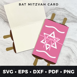 Karta Bat Mitzvah svg, Karta Bat Mitzvah DIY svg, Bat Mitzvah svg, Plik do cięcia Bat Mitzvah, Projekt Cricut, Karta podarunkowa Bat Mitzvah svg, Torah svg