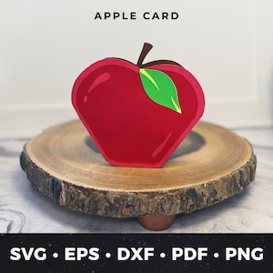 Teacher Appreciation Card SVG, Apple-wenskaart SVG, DIY Teacher Card, Teacher Apple SVG, DIY schattige leraar kaarthouder, cadeau leraar SVG