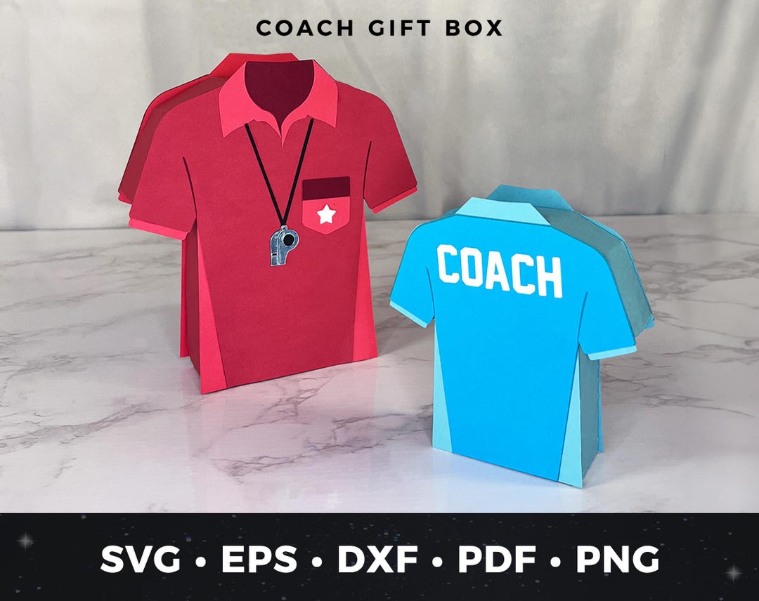 Coach Favor Box Svg, Coach Jersey Gift Box Svg, Coach Shirt Gift Box ...