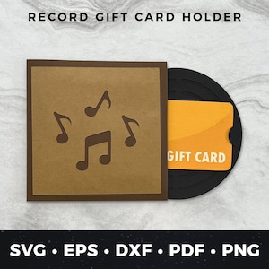 ビニールレコードギフトカードホルダー svg、ギフトカードホルダーカットファイル、DIYバースデーカード、ヴィンテージレコードバースデーカード svg、ビニールレコードカットファイル 02