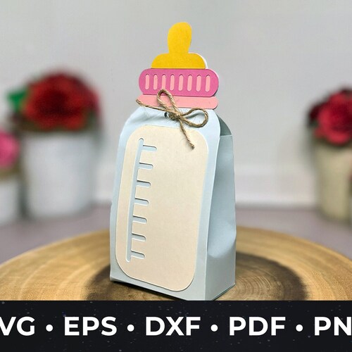 Baby Bottle Favor SVG DIY Baby Shower Box Baby Shower Favor Etsy