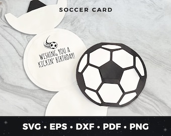 Soccer Birthday Card Template, Soccer Birthday Card, Soccer Ball, DIY Soccer Card, Soccer Cut File, Soccer Birthday Gift, Soccer svg