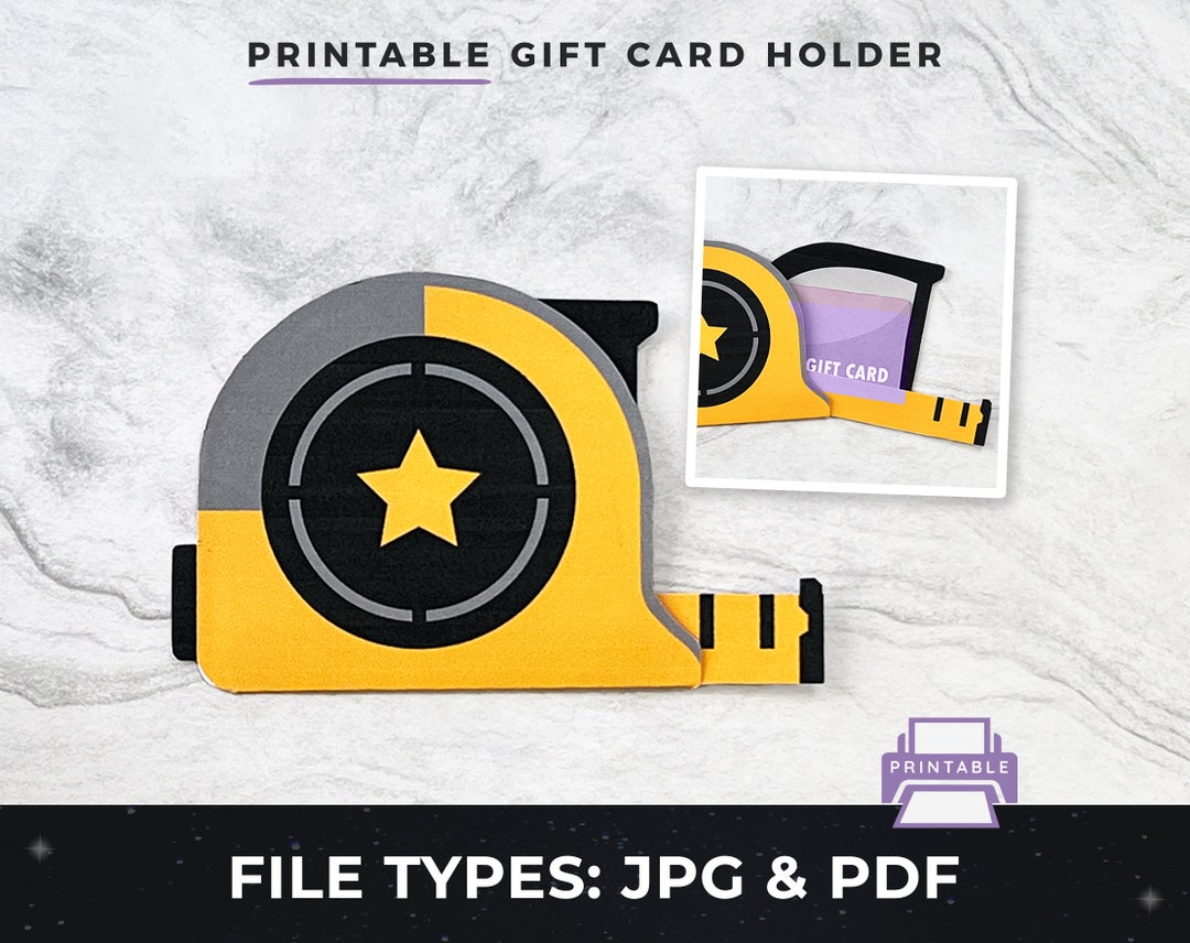 Printable Tape Measure Gift Card Holder Pdf, DIY Tool Gift Card Jpg, Dad Gift | Print at Home ...