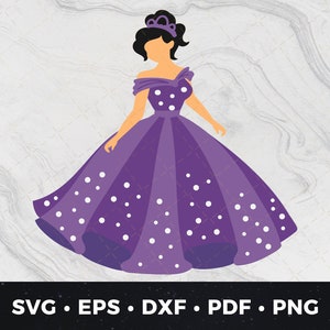 Quinceañera svg, Quinceaños svg, Quince svg, Quinceanera Cut File svg, Princess svg, Ballgown svg, Quinceañera Dress svg, Princess Dress svg